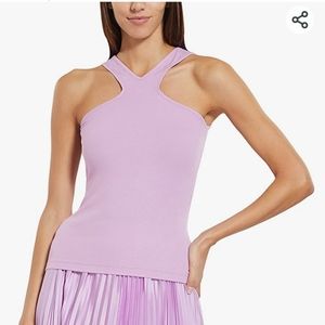 BCBGMAXAZRIA Woman fitted sleeveless cross front top